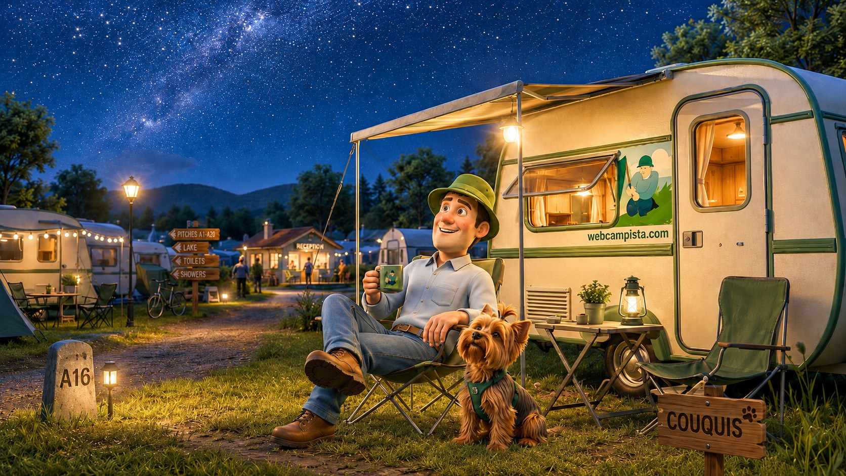 Willy y Couquis en el camping